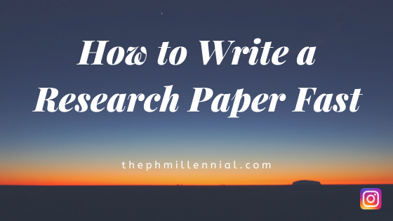 Article banner saying "how to write a research paper fast"