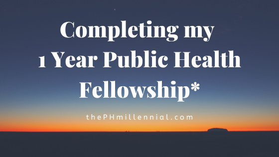 Banner for completing my one year public health fellowship